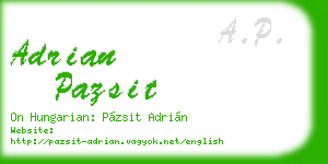 adrian pazsit business card